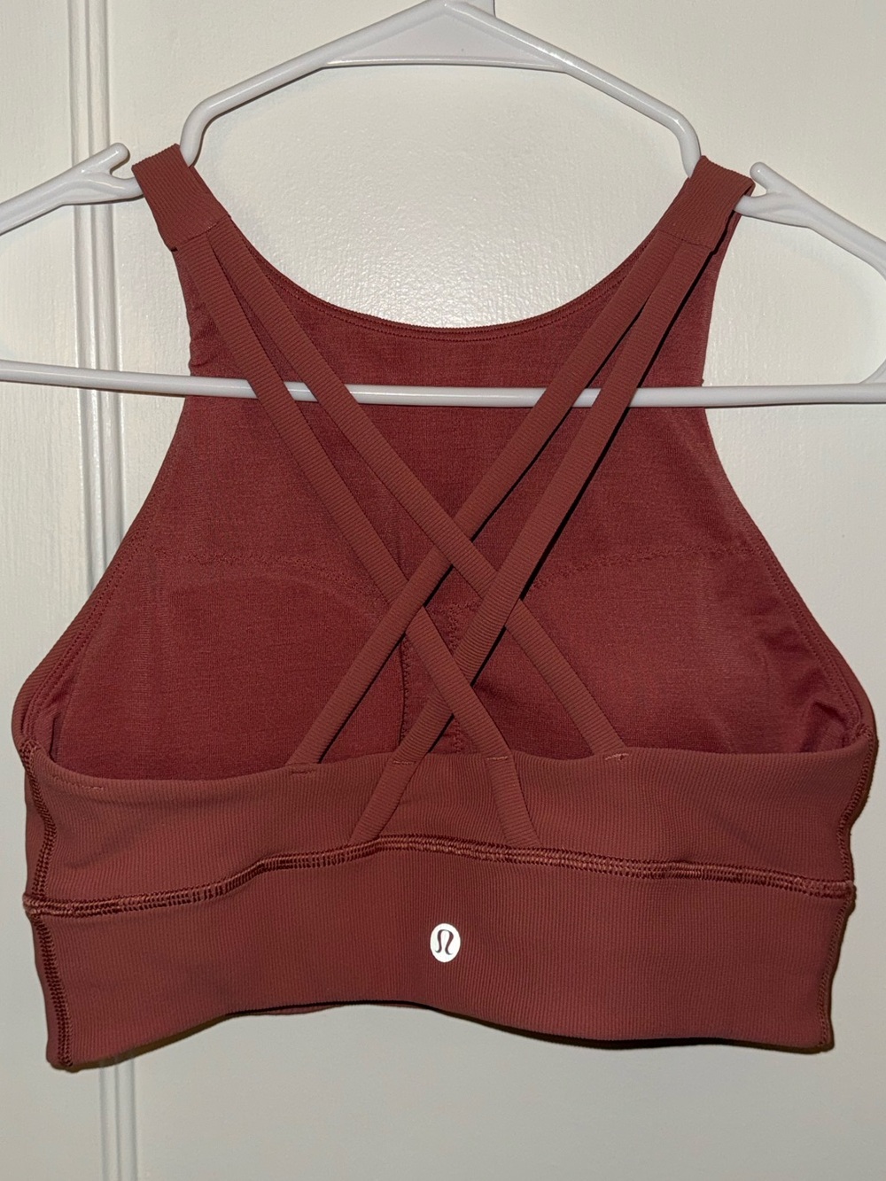 Lululemon Energy High-Neck Longline Ribbed Sports Bra in Brier Rose - size 6